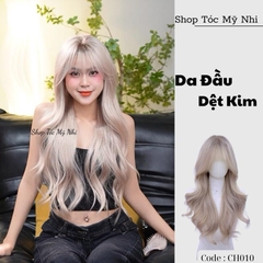 Tóc Giả Nguyên Đầu Dệt Kim Mái Thưa Xoăn Lơi Nhe CH010 65cm
