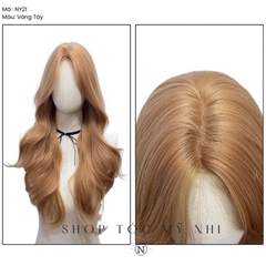 Tóc Giả Mỹ Nhi Nguyên Đầu Xoăn Layer Mái Bay NY21 Da Đầu Dệt Kim Dài 60cm