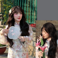 Tóc Giả Nguyên Đầu Dệt Kim Mái Thưa Cúp Xù Baby NG02 60cm