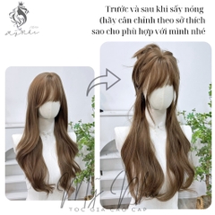 Tóc Giả Nguyên Đầu Dệt Kim  Mái Thưa Xoăn Layer CH001 65cm