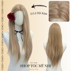 Tóc Giả Dệt Kim Thẳng Hai Mái NY03 Thẳng 65cm