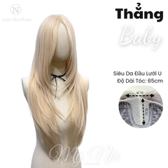 Siêu Da Đầu Lưới U SU02 Tóc Giả Mái Bay Tóc Thẳng Tự Nhiên