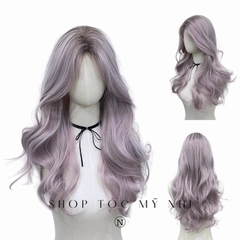 Tóc Giả Mỹ Nhi Mái Bay Xoăn Layer Màu Tóc Tím Ombre (Purple Ombre) x-dk2-0302 Da Đầu Dệt Kim (rẻ ngôi được)