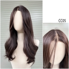 Siêu Da Đầu Tóc Giả CC05 Lưới T Mái Bay Xoăn Nhẹ Lửng (dưỡng + lược + lưới + miếng dán)