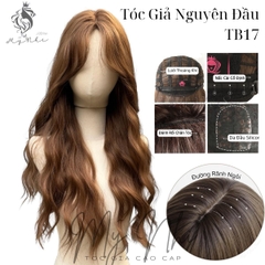 Tóc Giả Nguyên Đầu Hai Mái Bay Xù Sóng TB17 dài 60cm