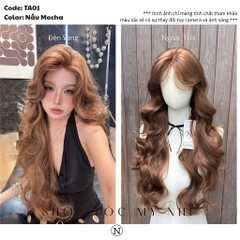 Tóc Giả Dệt Kim Hải Mái Pháp Xoăn Thượng TA01 Dài 65cm