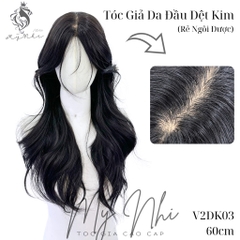 Tóc Giả Dệt Kim Xoăn Layer Mái Bay v2dk03 60cm