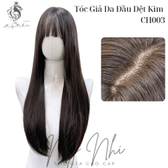 Tóc Giả Nguyên Đầu Dệt Kim Mái Thưa Thẳng CH003 65cm
