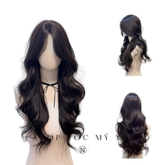 Tóc Giả Mỹ Nhi Nguyên Đầu Xoăn Layer Mái Bay NY21 Da Đầu Dệt Kim Dài 60cm