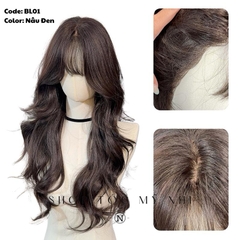 Tóc Giả Bio-Lace 3D Mái Thưa Xoăn layer BL01 độ dài 60cm (Viền Da Sinh Học Skin-Fit)