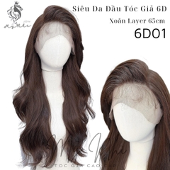 Siêu Da Đầu 6D Tóc Giả Xoăn Layer Dài 65cm 6D01