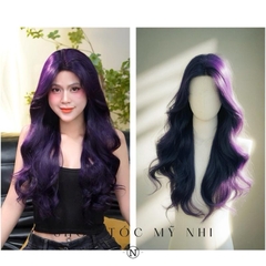 Tóc Giả Mỹ Nhi Xoăn Layer Hai Mái Màu Tóc Tím Than x-dk1-0118 Da Đầu Dệt Kim (rẻ ngôi được)