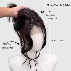 Mái Phủ Hói Siêu Da Đầu Lưới T Mái Bay Tóc Giả MP04 dài 40cm