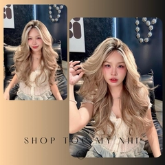Tóc Giả Mỹ Nhi Nguyên Đầu Xoăn Layer Mái Bay NY21 Da Đầu Dệt Kim Dài 60cm