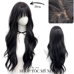 Tóc Giả Nguyên Đầu Dệt Kim Mái Thưa Xoăn Lơi Nhe CH010 65cm