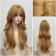 Tóc Giả Nguyên Đầu Dệt Kim Mái Thưa Xoăn Lơi Nhe CH010 65cm