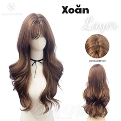 Tóc Giả Nguyên Đầu Dệt Kim Mái Thưa Xoăn Layer NG06 60cm