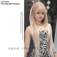 Tóc Giả Dệt Kim Mái Thưa Thẳng Cúp Baby NG04 dài 70cm