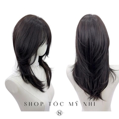Tóc Giả Dệt Kim Hust Cut Mái Thưa  Màu Nâu Đen C-dk-1203 45cm