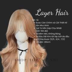 Tóc Giả Bio-Lace 3D Mái Thưa Xoăn layer BL01 độ dài 60cm (Viền Da Sinh Học Skin-Fit)