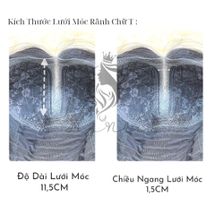 Siêu Da Đầu Tóc Giả Lưới Chữ T CC17 Thẳng Hai Mái Dài 65cm