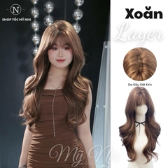 Tóc Giả Nguyên Đầu Dệt Kim Mái Thưa Xoăn Layer NG06 60cm