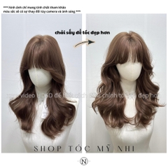 Tóc Giả Da Đầu Dệt Kim Xoăn Layer Mái Thưa NG07 dài 45cm