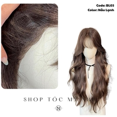 Tóc Giả Bio-Lace 3D Mái Thưa Xù Sóng BL03 độ dài 60cm (Viền Da Sinh Học Skin-Fit)