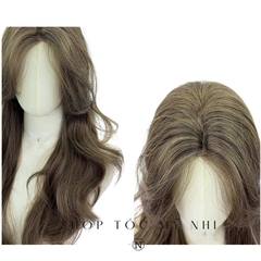 Tóc Giả Mỹ Nhi Xoăn Layer Mái Bay Màu Tóc Rêu Khói x-dk1-0116 Da Đầu Dệt Kim