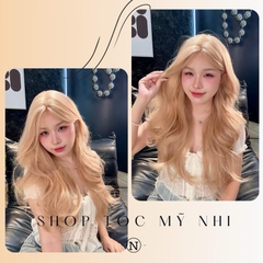 Tóc Giả Mỹ Nhi Nguyên Đầu Xoăn Layer Mái Bay NY21 Da Đầu Dệt Kim Dài 60cm