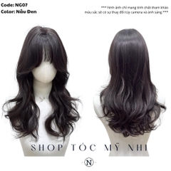 Tóc Giả Da Đầu Dệt Kim Xoăn Layer Mái Thưa NG07 dài 45cm