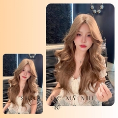 Tóc Giả Mỹ Nhi Nguyên Đầu Xoăn Layer Mái Bay NY21 Da Đầu Dệt Kim Dài 60cm