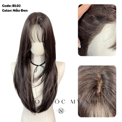 Tóc Giả Bio-Lace 3D Mái Thưa Cúp layer BL02 độ dài 60cm (Viền Da Sinh Học Skin-Fit)