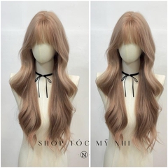Tóc Giả Nguyên Đầu Dệt Kim Mái Thưa Xoăn Lơi Nhe CH010 65cm