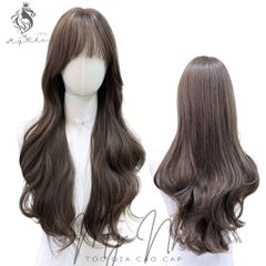 Tóc Giả Nguyên Đầu Dệt Kim  Mái Thưa Xoăn Layer CH001 65cm