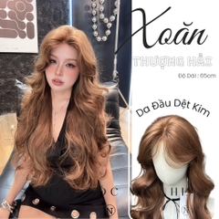 Tóc Giả Dệt Kim Hải Mái Pháp Xoăn Thượng TA01 Dài 65cm
