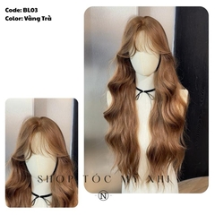 Tóc Giả Bio-Lace 3D Mái Thưa Xù Sóng BL03 độ dài 60cm (Viền Da Sinh Học Skin-Fit)