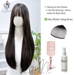 Tóc Giả Nguyên Đầu Dệt Kim Mái Thưa Thẳng CH003 65cm