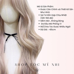 Tóc Giả Mỹ Nhi Mái Thưa Xoăn Layer Dài Màu Tóc Blonde Pink x-dk-1018 Da Đầu Dệt Kim (rẻ ngôi được)