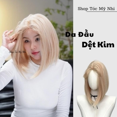 Tóc Giả Mỹ Nhi Da Đầu Dệt Kim V2DK12 Ngắn Thẳng 30cm
