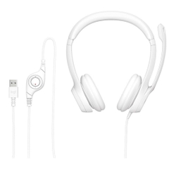Tai nghe Logitech H390 USB Computer Headset / White (981-001287) | Hàng chính hãng