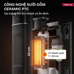 Máy sưởi gốm điều khiển giọng nói Fujihome FH213 2100W | Hàng chính hãng