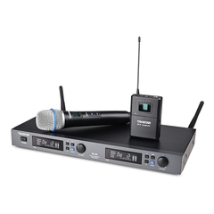 Bộ micro không dây hai kênh chất lượng cao M2-R phiên bản kết hợp micro cầm tay và micro cài áo | Hàng chính hãng