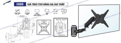 Giá treo E888 ( 34" - 55" ) - PISTON KHÍ NÉN