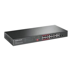 Switch POE MERCUSYS MS118CP Chính hãng FV (16 port PoE+ 10/100Mbps + 2 port Uplink RJ45 Gigabit + 2 khe SFP Combo 1Gbps, Tối đa 250m, 48V–52V)