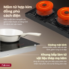 Bếp từ đôi Fujihome IC2623 3600W biến tần, giữ ấm | Hàng chính hãng