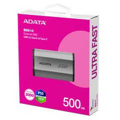 ADATA SD810 500GB – SSD di động USB 3.2 Gen2x2 SD810-500G-CBK