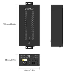Bộ chia USB HUB 30 cổng USB 2.0 IH30P-EU-BK | Hàng chính hãng