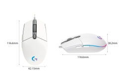 Chuột có dây Logitech gaming G102 GEN II LIGHTSYNC RGB White 910-005803 | Hàng chính hãng