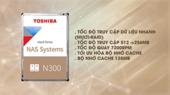Ổ cứng Toshiba 3.5" N300 24x7 12TB Gold 7200rpm 512MB